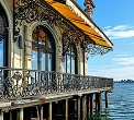 козырек входной с ковкой маркиза пирс